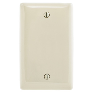 Hubbell Wiring Standard Blank Wallplates 1 Gang Light Almond Nylon Box