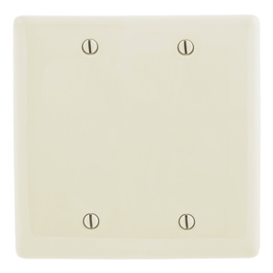 Hubbell Wiring Standard Blank Wallplates 2 Gang Light Almond Nylon Box