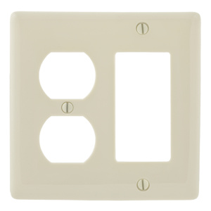 Hubbell Wiring Standard Decorator Duplex Wallplates 2 Gang Light Almond Nylon Device