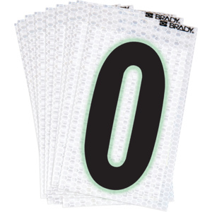 Brady 3000 Series Glow in the Dark Number and Letter Labels <em class="search-results-highlight">0</em> Black/Silver, Glow-in-the-Dark Border B-309 Prismatic Reflective Sheeting