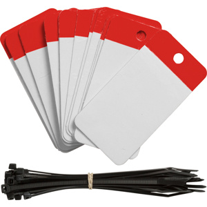 Brady Self-laminating Blank Tags 5 x 2-1/2 in Polyester 10 Mil Red