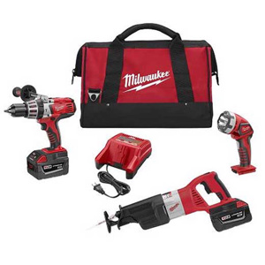 Milwaukee M28™ 3-Tool Combination Kits 1/2 in Hammer Drill/Driver, SAWZALL® Recip Saw, Work Light 28 V