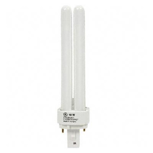 GE Lamps Ecolux® Biax® Series Compact Fluorescent Lamps Double Twin Tube (DTT) CFL 2-pin Bi-pin (G24d-2) 4100 K 18 W