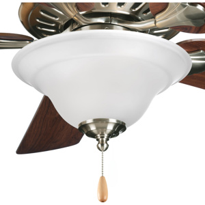 Progress Lighting Trinity Collection Ceiling Fan Light Kits Brushed Nickel with Etched Glass
