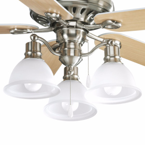 Progress Lighting Madison Collection Ceiling Fan Light Kits Brushed Nickel with Etched Glass