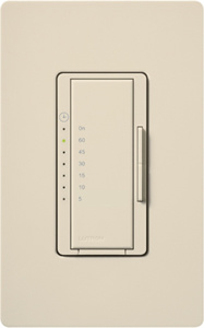 Lutron Maestro® MA-T51 Series Timer Switch Presets 7-Level Preset 3 A Fan/5 A Lighting Almond