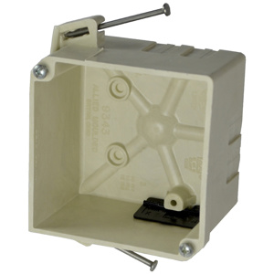Allied Moulded fiberglassBOX™ 9343 Series New Work Nail-on Boxes Switch/Outlet Box Nails 2-1/2 in Nonmetallic