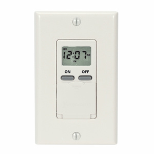 Intermatic EI500 Series Timer Switch 24/7 Digital Up to 7 Events per Week 15 A Resistive/8 A Fluorescent Light Almond