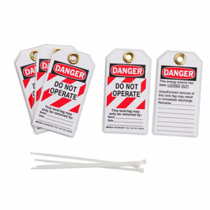 Brady B-837 Danger Do Not Operate Lockout Tags Danger Do Not Operate 5-3/4 x 3 in Black/Red/White