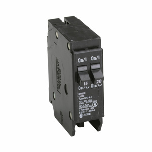 Eaton Cutler-Hammer BR Series Plug-in Tandem Circuit Breakers 1 x 15 A, 1 x 20 A 120/240 VAC 10 kAIC 1 Pole 1 Phase