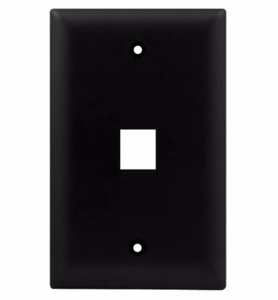Pass & Seymour Standard Multimedia Faceplates 1 Gang 1 Port Black ABS Plastic Box