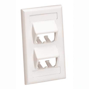 Panduit Standard Angled Multimedia Faceplates 1 Gang 4 Port Electric Ivory ABS Plastic Box
