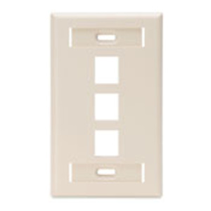 Leviton Standard Multimedia Faceplates 1 Gang 3 Port Almond High-Impact Plastic Box