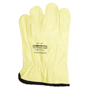 Honeywell Salisbury ILPM Series No Cuff Leather Protection Gloves 10 Cowhide Leather, Vinyl Orange