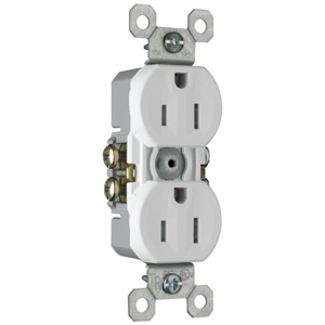 Pass & Seymour 3232-TR Series Duplex Receptacles White 15 A 5-15R Residential Tamper-resistant