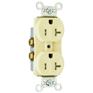 Pass & Seymour TR20 Series Duplex Receptacles 20 A 125 V 2P3W 5-20R Commercial Tamper-resistant Ivory