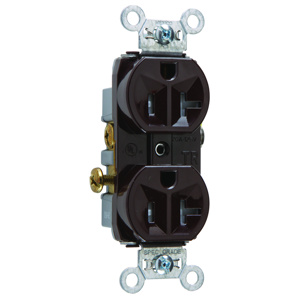 Pass & Seymour TR20 Series Duplex Receptacles 20 A 125 V 2P3W 5-20R Commercial Tamper-resistant Brown