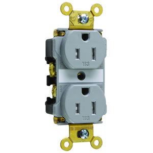 Pass & Seymour TR15 Series Duplex Receptacles 15 A 125 V 2P3W 5-15R Commercial Tamper-resistant Gray