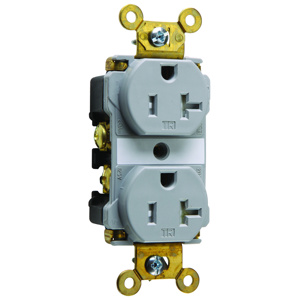 Pass & Seymour TR20 Series Duplex Receptacles 20 A 125 V 2P3W 5-20R Commercial Tamper-resistant Gray