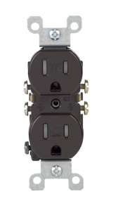 Leviton T5320 Series Duplex Receptacles 15 A 125 V 2P3W 5-15R Residential Tamper-resistant Brown