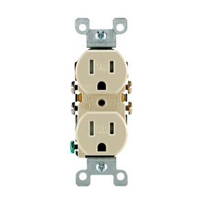 Leviton T5320 Series Duplex Receptacles 15 A 125 V 2P3W 5-15R Residential Tamper-resistant Ivory