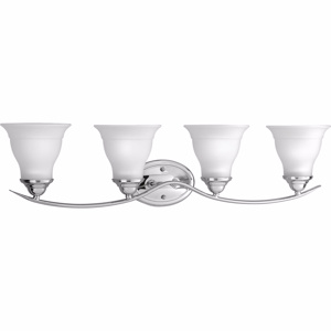 Progress Lighting Trinity Series Traditional/Casual Decorative Wall Fixtures Incandescent Frosted Glass Polished Chrome