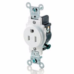 Leviton T5015 Series Single Receptacles 15 A 125 V 2P3W 5-15R Commercial Specification Grade Tamper-resistant White<multisep/>White