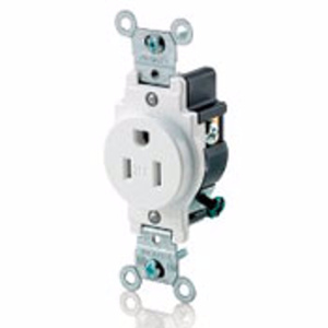 Leviton T5015 Series Single Receptacles 15 A 125 V 2P3W 5-15R Commercial Specification Grade Tamper-resistant Ivory