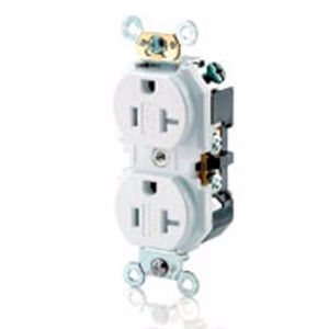Leviton TBR20 Series Duplex Receptacles 20 A 125 V 2P3W 5-20R Commercial Specification Grade Tamper-resistant White