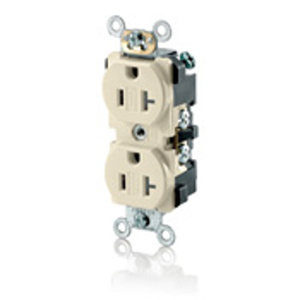 Leviton TBR20 Series Duplex Receptacles 20 A 125 V 2P3W 5-20R Commercial Specification Grade Tamper-resistant Ivory