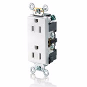Leviton TDR15 Series Duplex Receptacles 15 A 125 V 2P3W 5-15R Heavy-Duty Industrial Specification Grade Tamper-resistant White<multisep/>White