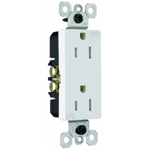 Pass & Seymour 885-TRWR Series Duplex Receptacles 15 A 125 V 2P3W 5-15R Residential Radiant® Tamper-resistant, Weather-resistant White