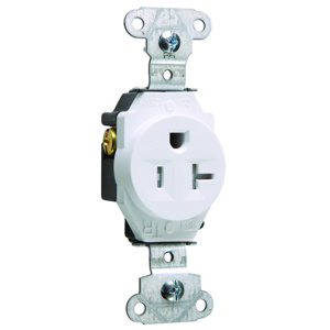 Pass & Seymour TR5351 Series Single Receptacles 20 A 125 V 2P3W 5-20R Commercial Tamper-resistant White