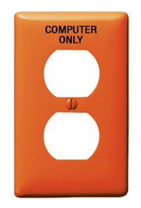 Hubbell Wiring Midsized Duplex Wallplates 1 Gang Orange Nylon Computer Only Device