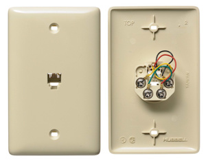 Hubbell Wiring NS730 Netselect® Series Faceplates 1-RJ11/RJ14 Ivory