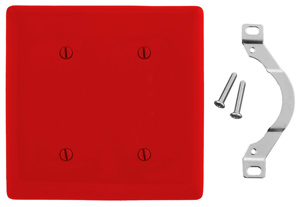 Hubbell Wiring Standard Blank Wallplates 2 Gang Red Nylon Strap