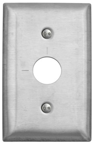 Hubbell Wiring Standard Barrel Key Wallplates 1 Gang Metallic Stainless Steel 302/304 Position Device