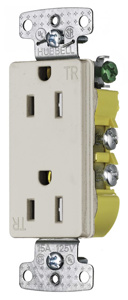 Hubbell Wiring Straight Blade Decorator Duplex Receptacles 15 A 125 V 2P3W 5-15R Residential tradeSELECT® Tamper-resistant Light Almond