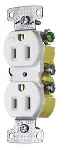 Hubbell Wiring Straight Blade Duplex Receptacles 15 A 125 V 2P3W 5-15R Residential tradeSELECT® Tamper-resistant White