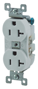 Hubbell Wiring Straight Blade Duplex Receptacles 20 A 125 V 2P3W 5-20R Commercial/Industrial Hubbell-Pro™ Dry Location Office White