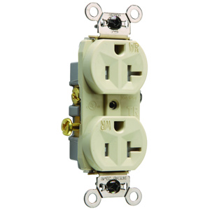 Pass & Seymour WR20-TR Series Duplex Receptacles 20 A 125 V 2P3W 5-20R Commercial Weather-resistant Ivory