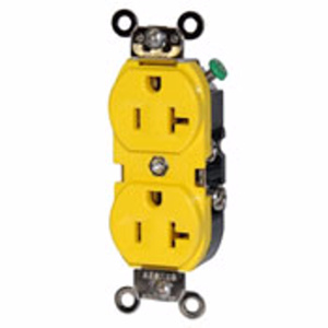 Leviton WBR20 Series Duplex Receptacles 20 A 125 V 2P3W 5-20R Heavy-Duty Industrial Specification Grade Weather-resistant Yellow<multisep/>Yellow
