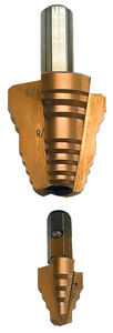 Dottie Replaceable Step Drill Tip Bits 19/32 - 1-1/8 in High Speed Steel (HSS) - M2 Quick-change Hex Shank 1/4 in