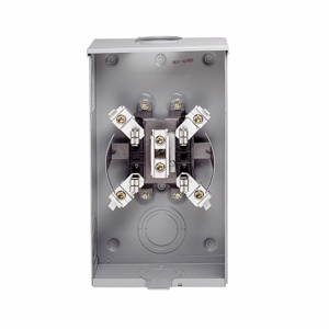 Eaton Horn Bypass Ringless Meter Sockets 200 A 600 VAC OH/UG 4 Jaw 1 Position 1 Phase Triplex Ground Small Hub