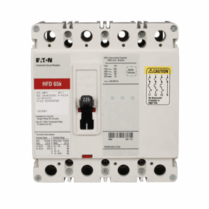 Eaton Cutler-Hammer HFD Series C Molded Case Industrial Circuit Breakers 60 A 480/600 VAC, 250 VDC 25 kAIC 4 Pole 3 Phase