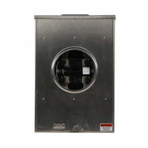 Eaton Lever Bypass Ringless Meter Sockets 200 A 600 VAC OH/UG 7 Jaw 1 Position 3 Phase Triplex Ground 5 x 5 Hub Cover Plate
