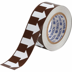 Brady Pipe Marker Tape White on Brown 2 in x 30 yd