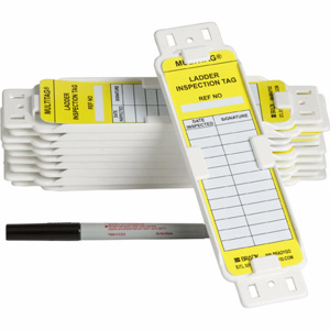 Brady LAD Series Laddertag Kits LADDER INSPECTION Rigid PVC Black/Yellow 8.25 x 2.25 in