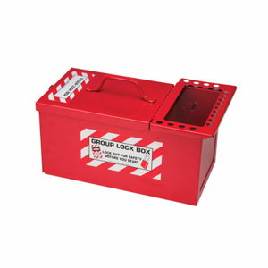 Brady Combined Lock Storage/Group Lockout Boxes Red Group Lock Box Lock Out for Safety Before You Start