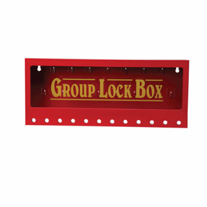 Brady Metal Wall Lock Boxes Group Lock Box Large Powder-coated Metal Red